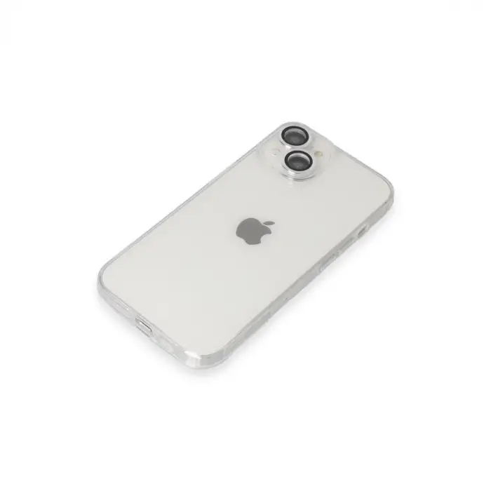 İphone 14 Kılıf Luko Lens Silikon - Gümüş
