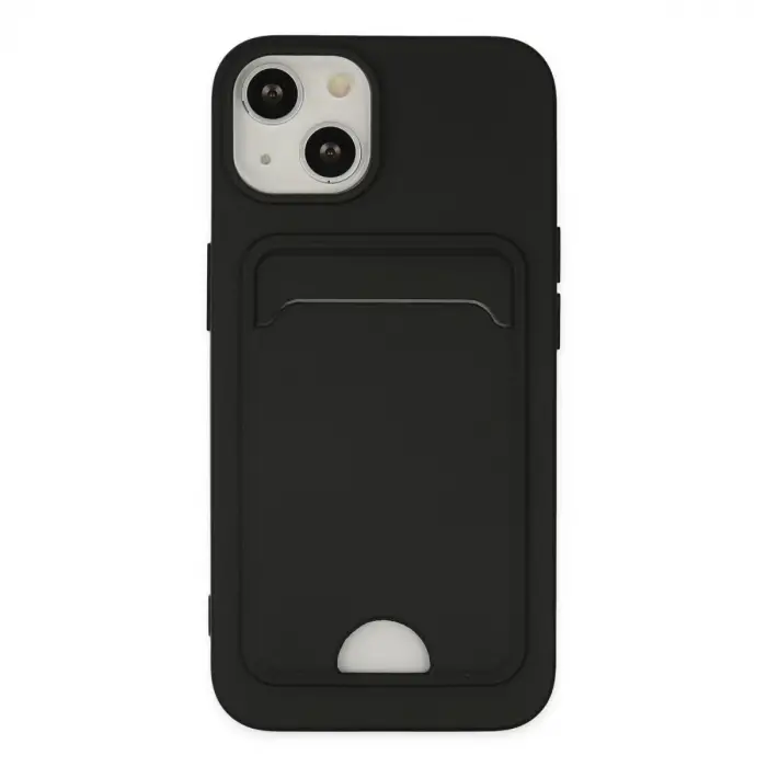 İphone 14 Plus Kılıf Kelvin Kartvizitli Silikon - Siyah