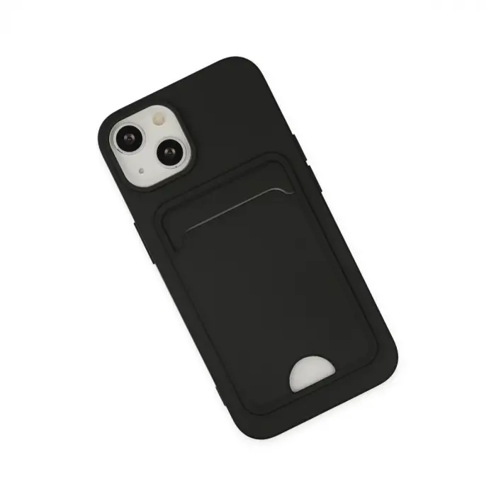 İphone 14 Plus Kılıf Kelvin Kartvizitli Silikon - Siyah