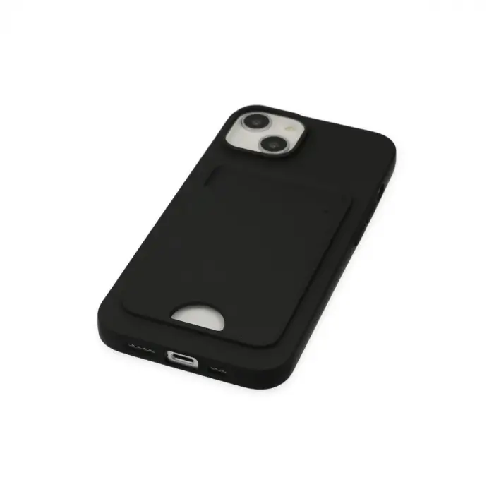 İphone 14 Plus Kılıf Kelvin Kartvizitli Silikon - Siyah