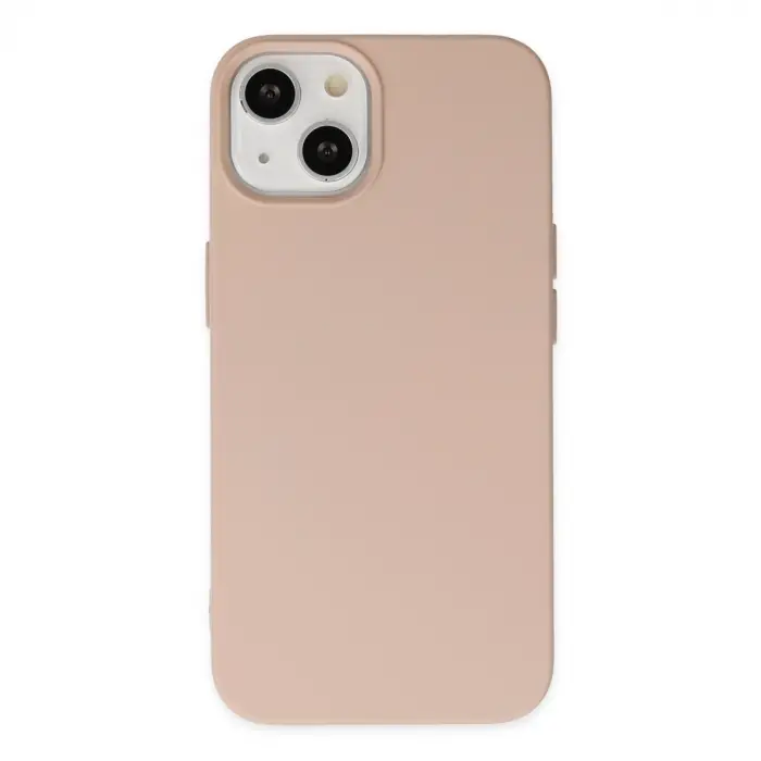 İphone 14 Plus Kılıf Nano İçi Kadife Silikon - Pudra