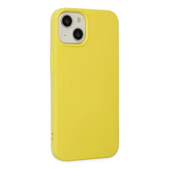 İphone 14 Plus Kılıf Nano İçi Kadife Silikon - Sarı