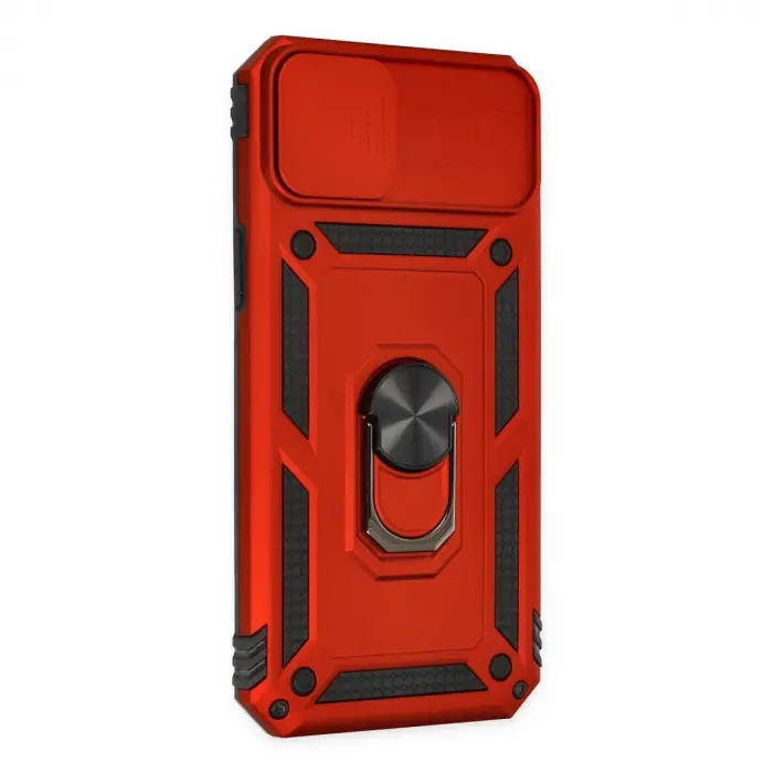 İphone 14 Plus Kılıf Pars Lens Yüzüklü Silikon - Kırmızı