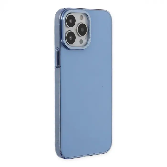 İphone 14 Pro Kılıf Anka Pc Sert Metal Kapak - Mavi