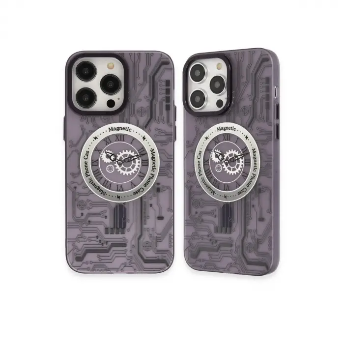 İphone 14 Pro Kılıf Apollo Magneticsafe Desenli Kapak - Apollo Mor - 5