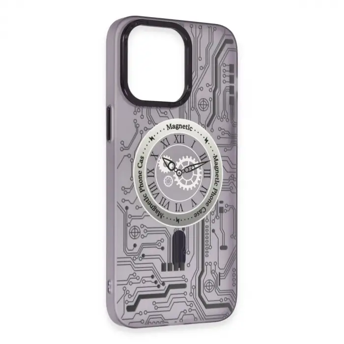 İphone 14 Pro Kılıf Apollo Magneticsafe Desenli Kapak - Apollo Mor - 5