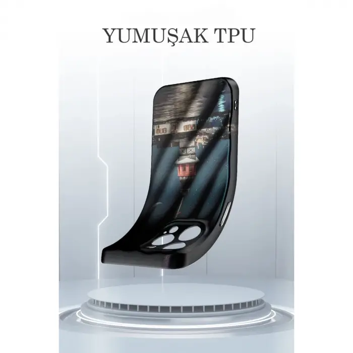İphone 14 Pro Kılıf Crew Desenli Kapak - Galata Kulesi