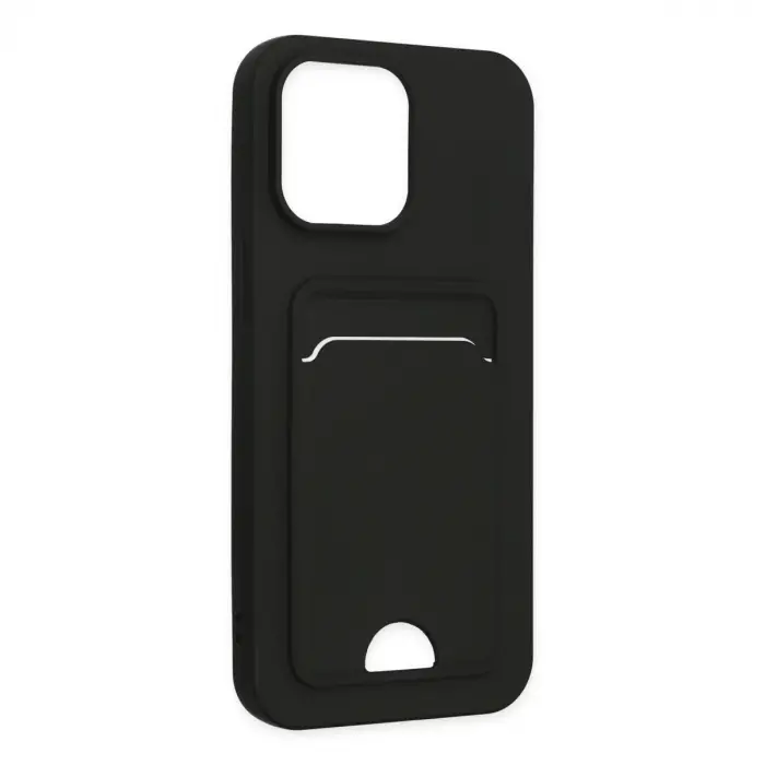 İphone 14 Pro Kılıf Kelvin Kartvizitli Silikon - Siyah
