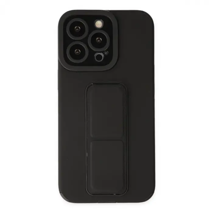 İphone 14 Pro Kılıf Mega Standlı Silikon - Siyah