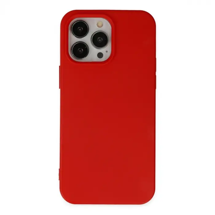 İphone 14 Pro Kılıf Nano İçi Kadife Silikon - Kırmızı