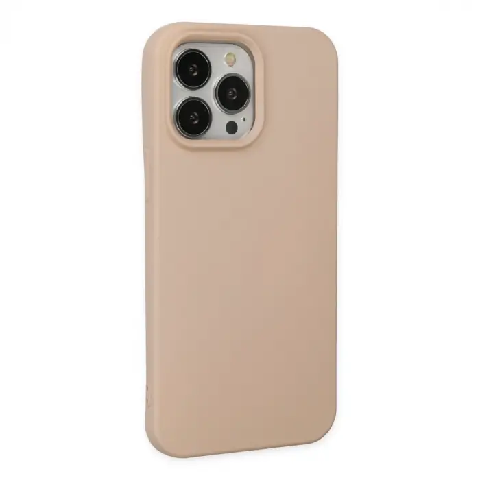 İphone 14 Pro Kılıf Nano İçi Kadife Silikon - Pudra