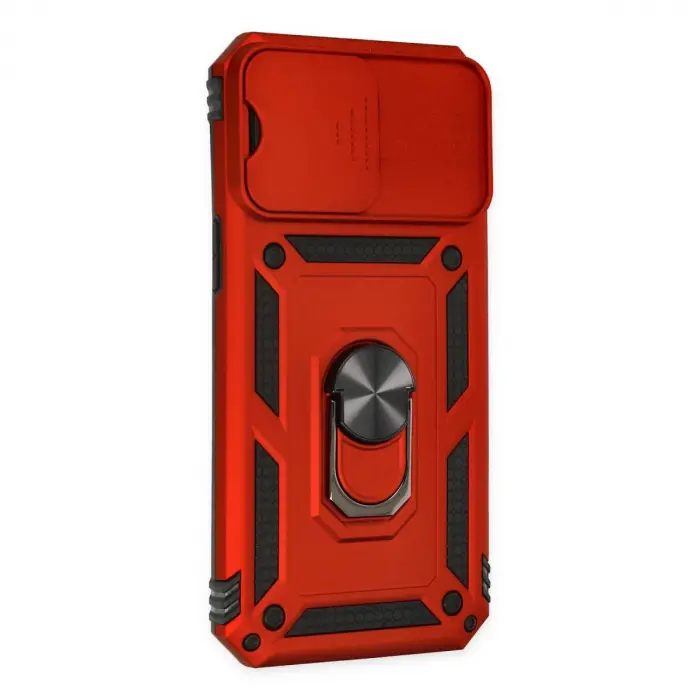 İphone 14 Pro Kılıf Pars Lens Yüzüklü Silikon - Kırmızı