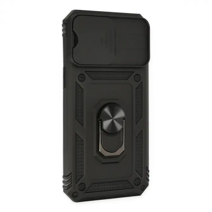 İphone 14 Pro Kılıf Pars Lens Yüzüklü Silikon - Siyah