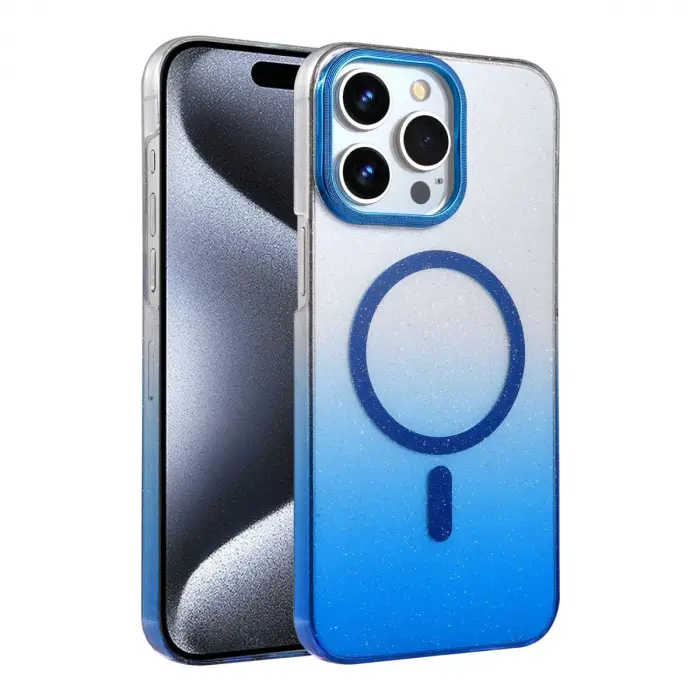 İphone 14 Pro Max Glossy Magsafe Kapak - Mavi