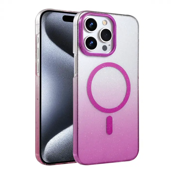 İphone 14 Pro Max Glossy Magsafe Kapak - Mor