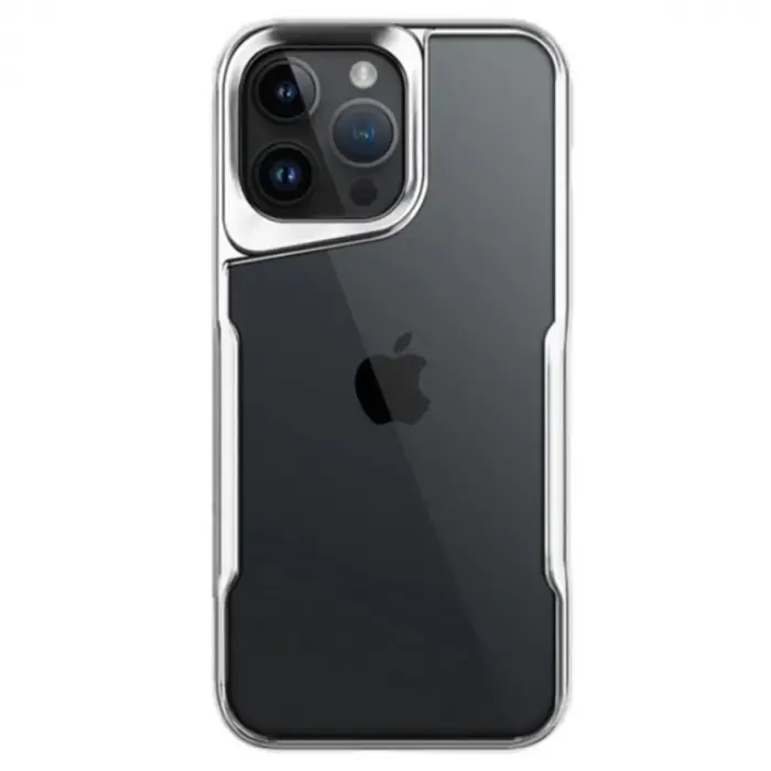 İphone 14 Pro Max Kılıf Boyi Silikon Kapak - Gümüş