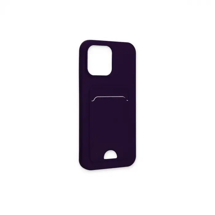 İphone 14 Pro Max Kılıf Kelvin Kartvizitli Silikon - Derin Mor