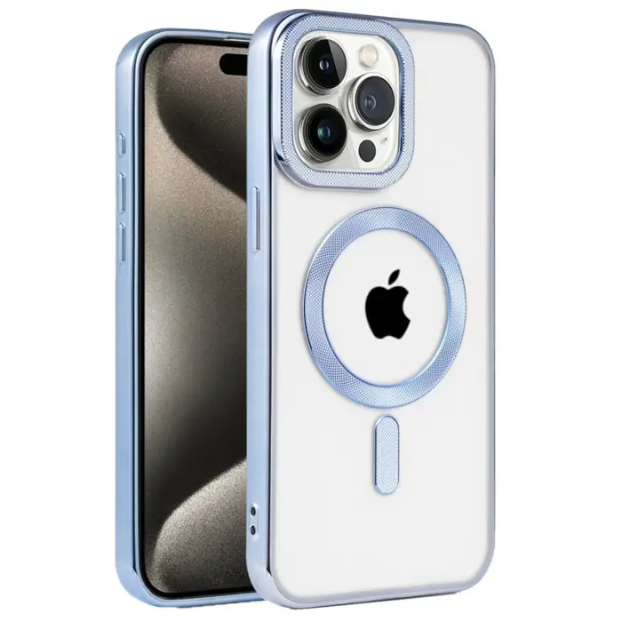 İphone 14 Pro Max Kılıf Kronos Magsafe Kapak - Sierra Blue