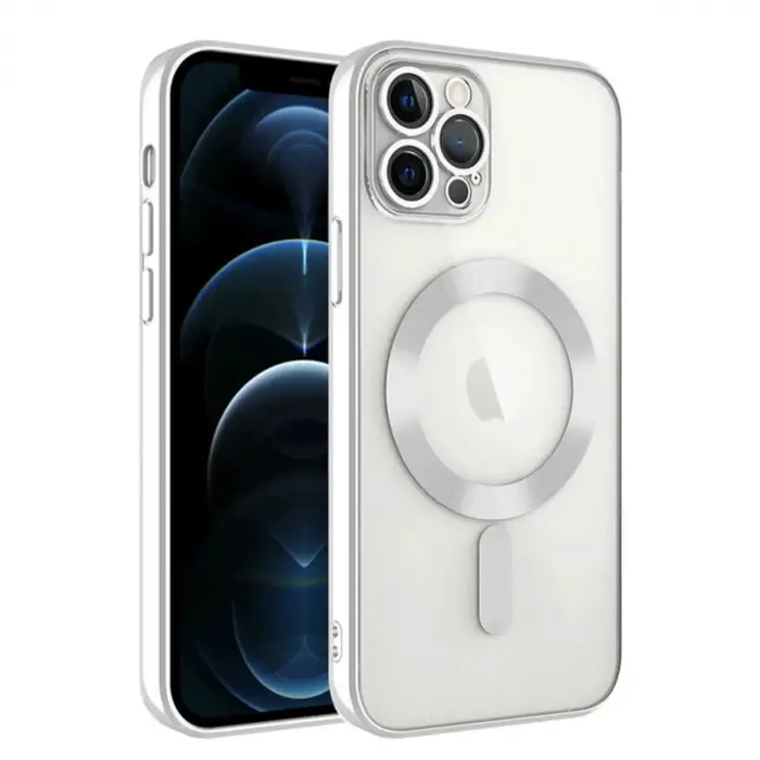 İphone 14 Pro Max Kılıf Kross Magneticsafe Kapak - Gümüş