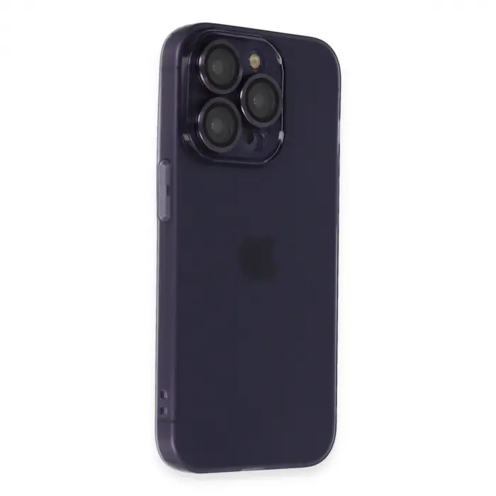 İphone 14 Pro Max Kılıf Luko Lens Silikon - Derin Mor