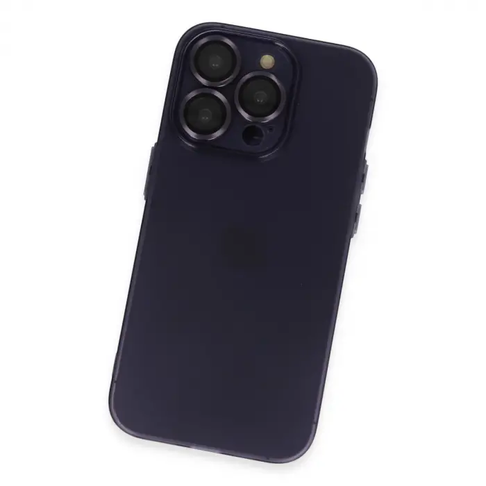 İphone 14 Pro Max Kılıf Luko Lens Silikon - Derin Mor
