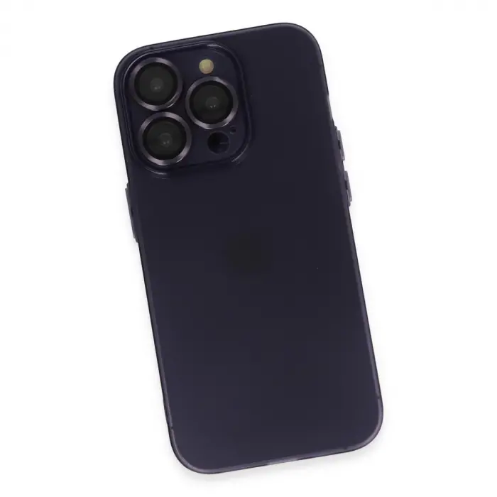 İphone 14 Pro Max Kılıf Luko Lens Silikon - Derin Mor