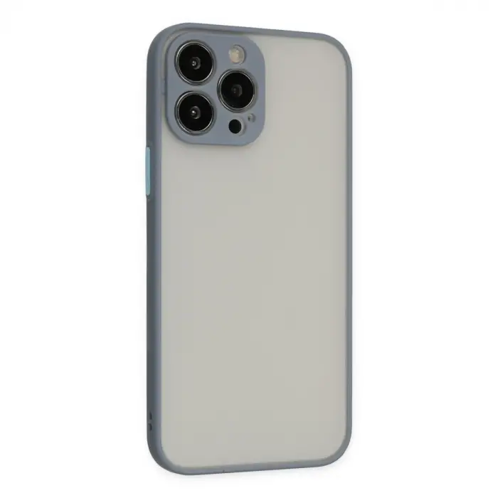 İphone 14 Pro Max Kılıf Montreal Silikon Kapak - Gri