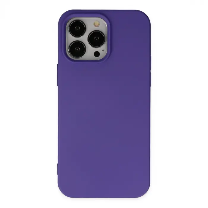 İphone 14 Pro Max Kılıf Nano İçi Kadife Silikon - Mor