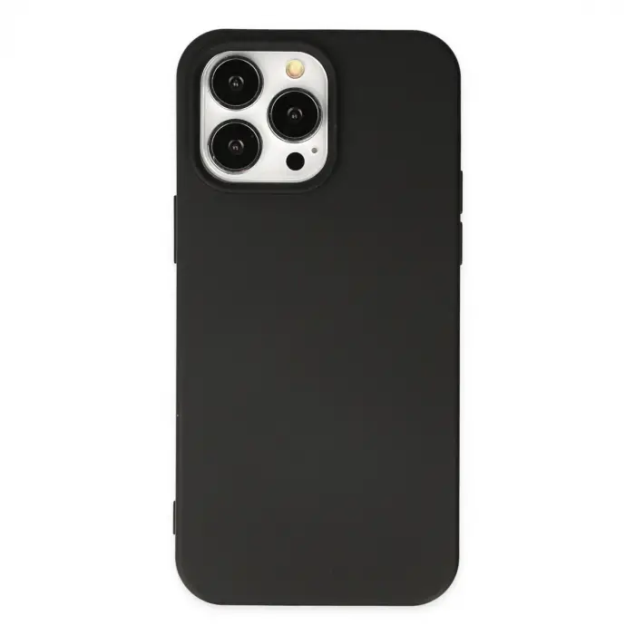 İphone 14 Pro Max Kılıf Nano İçi Kadife Silikon - Siyah