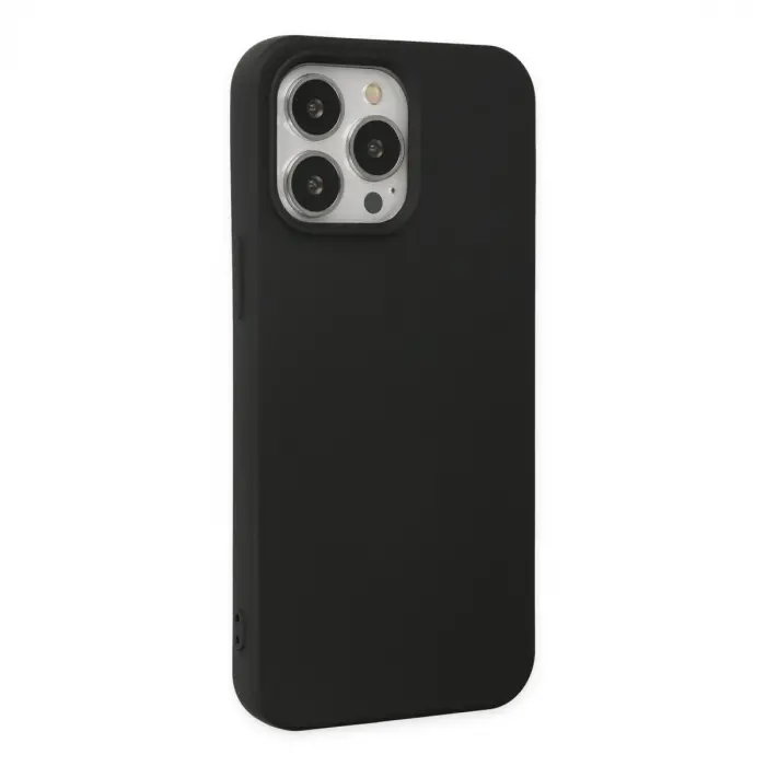 İphone 14 Pro Max Kılıf Nano İçi Kadife Silikon - Siyah