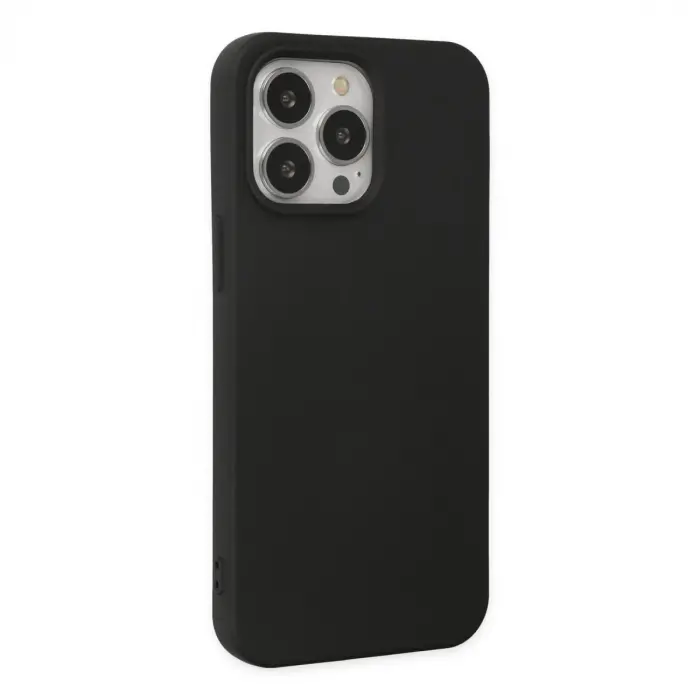 İphone 14 Pro Max Kılıf Nano İçi Kadife Silikon - Siyah