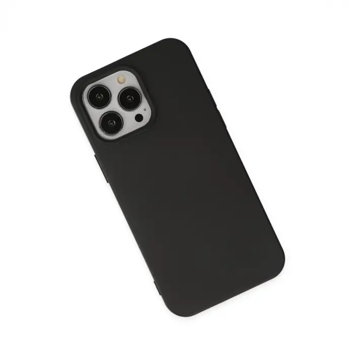 İphone 14 Pro Max Kılıf Nano İçi Kadife Silikon - Siyah