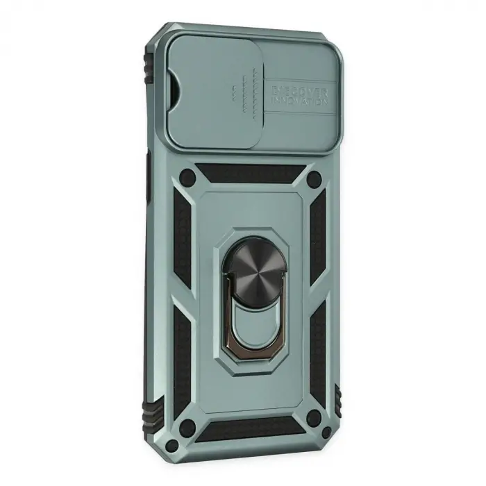 İphone 14 Pro Max Kılıf Pars Lens Yüzüklü Silikon - Yeşil