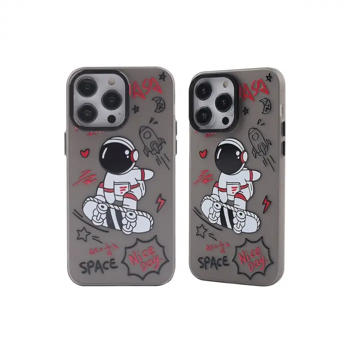 İphone 14 Pro Max Kılıf Prada Desenli Kapak - Prada Siyah - 1