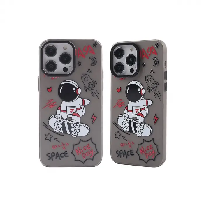 İphone 14 Pro Max Kılıf Prada Desenli Kapak - Prada Siyah - 1