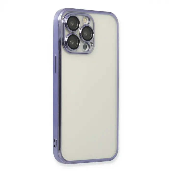 İphone 14 Pro Max Kılıf Razer Lensli Silikon - Mor