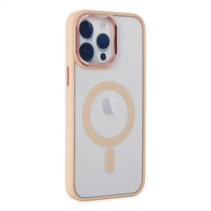 İphone 14 Pro Max Kılıf Room Magneticsafe Silikon - Pudra