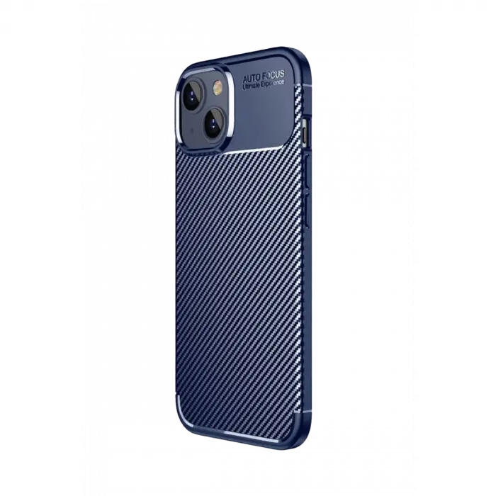 İphone 15 Kılıf Auto Focus Karbon Kapak - Lacivert