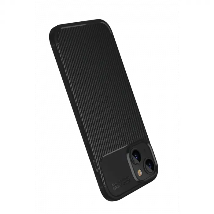 İphone 15 Kılıf Auto Focus Karbon Kapak - Siyah