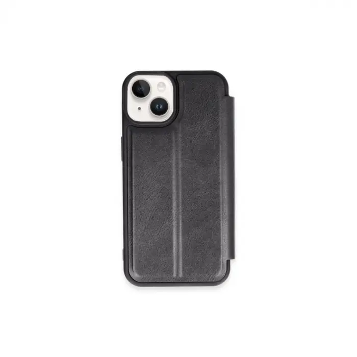 İphone 15 Kılıf Flip Cover - Siyah