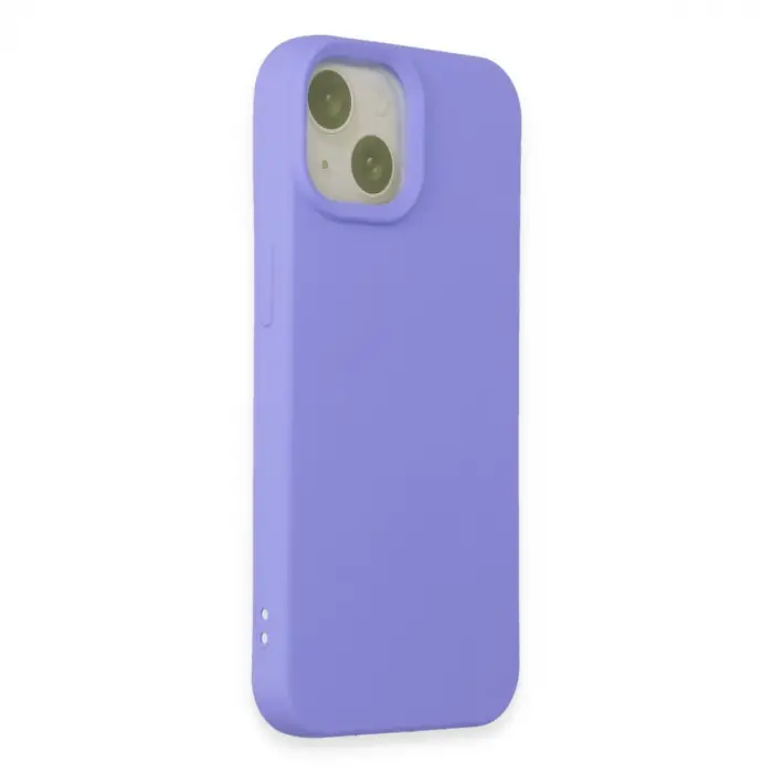 İphone 15 Kılıf Nano İçi Kadife Silikon - Lila