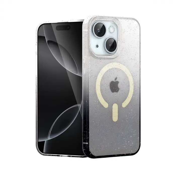 İphone 15 Plus Pummel Shiny Magsafe Kapak - Siyah