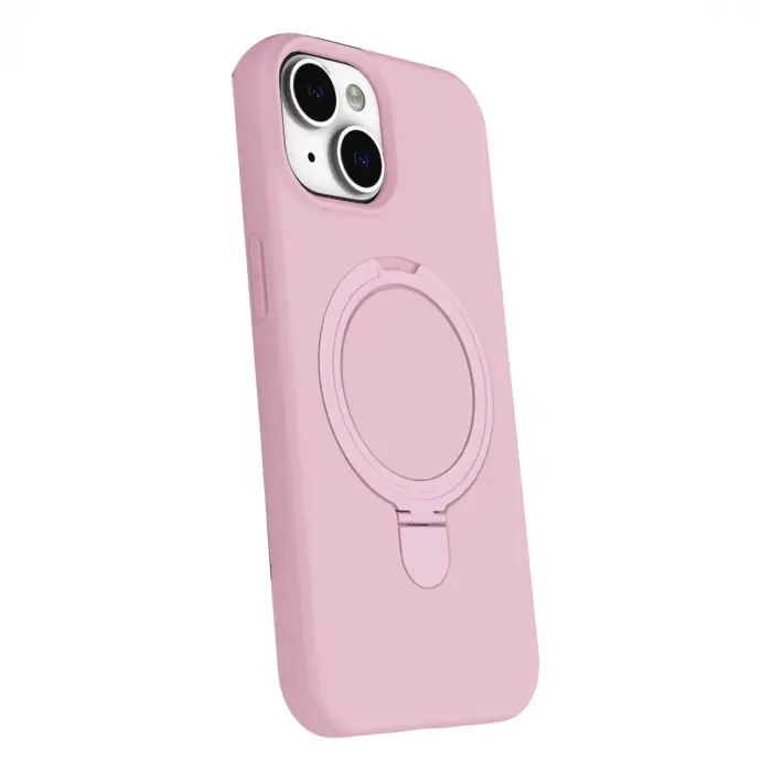 İphone 15 Plus Regal Magsafe Standlı Kapak - Açık Pembe