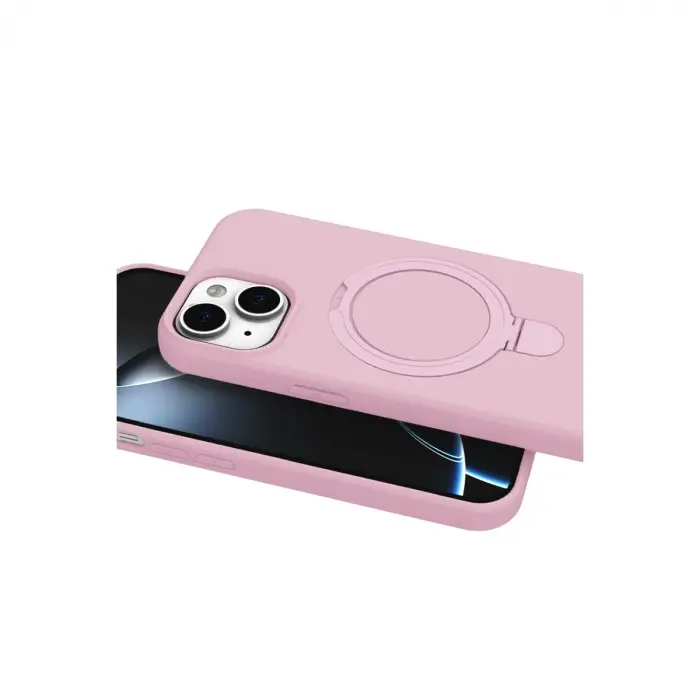 İphone 15 Plus Regal Magsafe Standlı Kapak - Açık Pembe