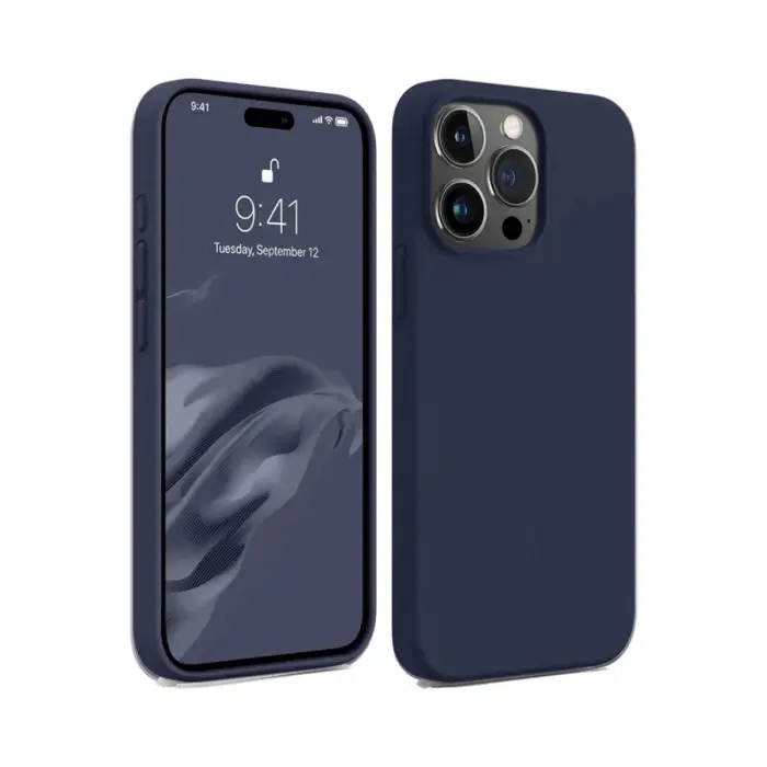 İphone 15 Pro Kılıf First Silikon - Lacivert