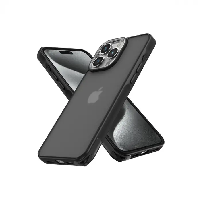 İphone 15 Pro Max Kılıf Elegant Kapak - Siyah