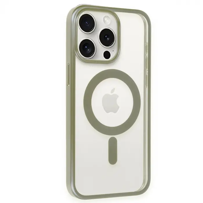 İphone 15 Pro Max Kılıf Erozi Magsafe Kapak - Gri