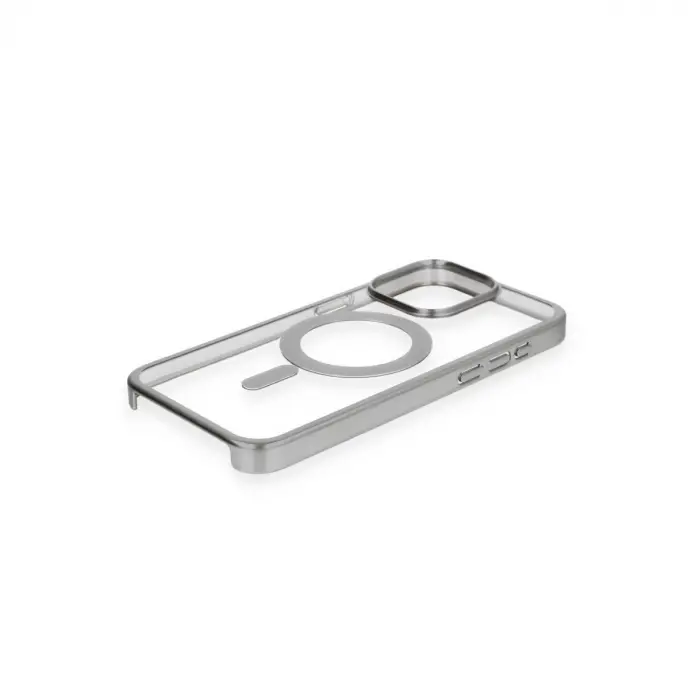 İphone 15 Pro Max Kılıf Erozi Magsafe Kapak - Gümüş