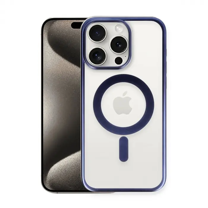 İphone 15 Pro Max Kılıf Erozi Magsafe Kapak - Lacivert