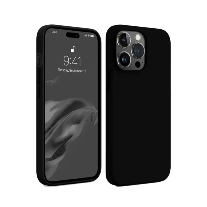 İphone 15 Pro Max Kılıf First Silikon - Siyah